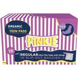 Pinkie Tween & Teen Ultra-Thin Organic Topsheet Pads with Wings - Size Regular - 18ct