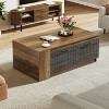 Tribesigns 47"-78" Extendable Farmhouse Coffee Table, 2-Drawer Rectangle Coffee Storage, Wood Convertible Center Table for Living Room - 2 of 4