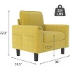 Kinsuite Single Sofa Chair - 33" Modern Accent Chairs with Arms & Cushionsm, Mustard - 2 of 4