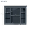ALEXOUN 35'' x 28'' Wall Mounted Bathroom Bathroom Mirro,Modern Bathroom Mirror with Wall Cabinet,Mirror Cabinet with 6 Open Shelves - 3 of 4