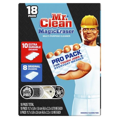 Mr. Clean Magic Eraser Sponge, All Purpose Cleaner, Cleaning Scrubber, Pro Pack, 18ct