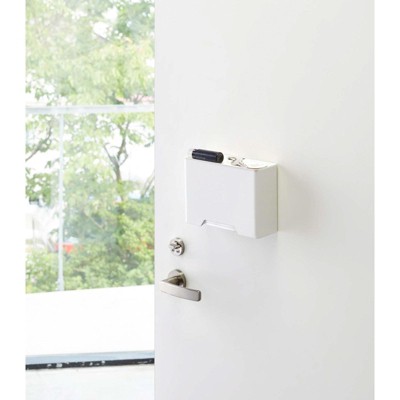 White Steel Magnetic Face Mask Dispenser with Lid