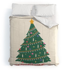 April Lane Art Merry Christmas Tree Comforter + Pillow Sham(s) - Deny Designs - 1 of 3
