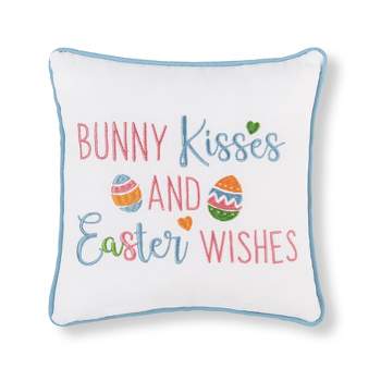 C&F Home 10" x 10" Bunny Kisses Embroidered Petite  Size Accent Throw Pillow