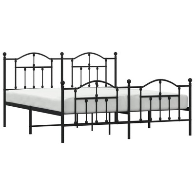 vidaXL Metal Bed Frame with Headboard and Footboard - Classic Design in Robust Powder-Coated Steel