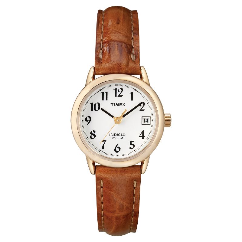 Women&#39;s Timex Easy Reader Watch with Leather Strap- Gold/Brown T2J7619J, 1 of 6