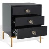 Lucian 3-Drawer Nightstand - SFV3559 - Black/Brass - Safavieh Couture - 4 of 4