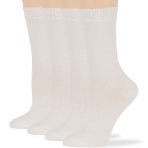 Women Cotton Solid Dress Socks - 4 Pack - Black, Brown, Blue, Grey, Beige  Khaki Shoe Size 5-9 M, 8-12 L | 7BIGSTARS KINGDOM - 1 of 4