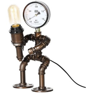 Oumilen Industrial Bronze Table Lamp, Retro Steam Punk Robot Lamp - 1 of 1