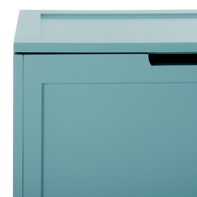 Haina Blue Wooden Rectangular Laundry Hamper