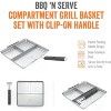 Yukon Glory BBQ 'N SERVE 3 Section BBQ Grill Basket The Grilling Basket Includes a Clip-On Handle - image 4 of 4