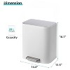Stainless Steel Trash Can White, Small Trash Bin with Lid, Inner Bucket and Step Pedal, Quiet Soft Close and Stays Open, Garbage Can - 2 of 4