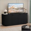 KIGFTSOD 63 " Wavy Storage Sideboard, Double-Door Buffet Cabinet with Adjustable Shelves, Suitable for Kitchen, Living Room, Hallway - 3 of 4