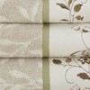 SEVOBAL Bath Towel and Washcloth Sets Embroidered Cotton Jacquard Towel Set with Floral Embroidery for Bathroom Use, Green, 14.96"*10.24"*5.91" - 3 of 4