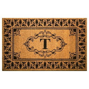 Light Brown Monogram Woven Doormat - (3