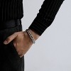 Guili Men's Rhodium-Plated Sterling Silver Paper Clip Curb Chain Bracelet with Iced Out Cubic Zirconia for a Dazzling Sophisticated Look - 4 of 4