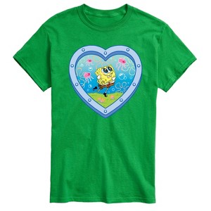 Men's - Spongebob Squarepants - Heart Porthole Window-Womens Men's Short Sleeve Graphic T-Shirt Short Sleeve Graphic T-Shirt - 1 of 4