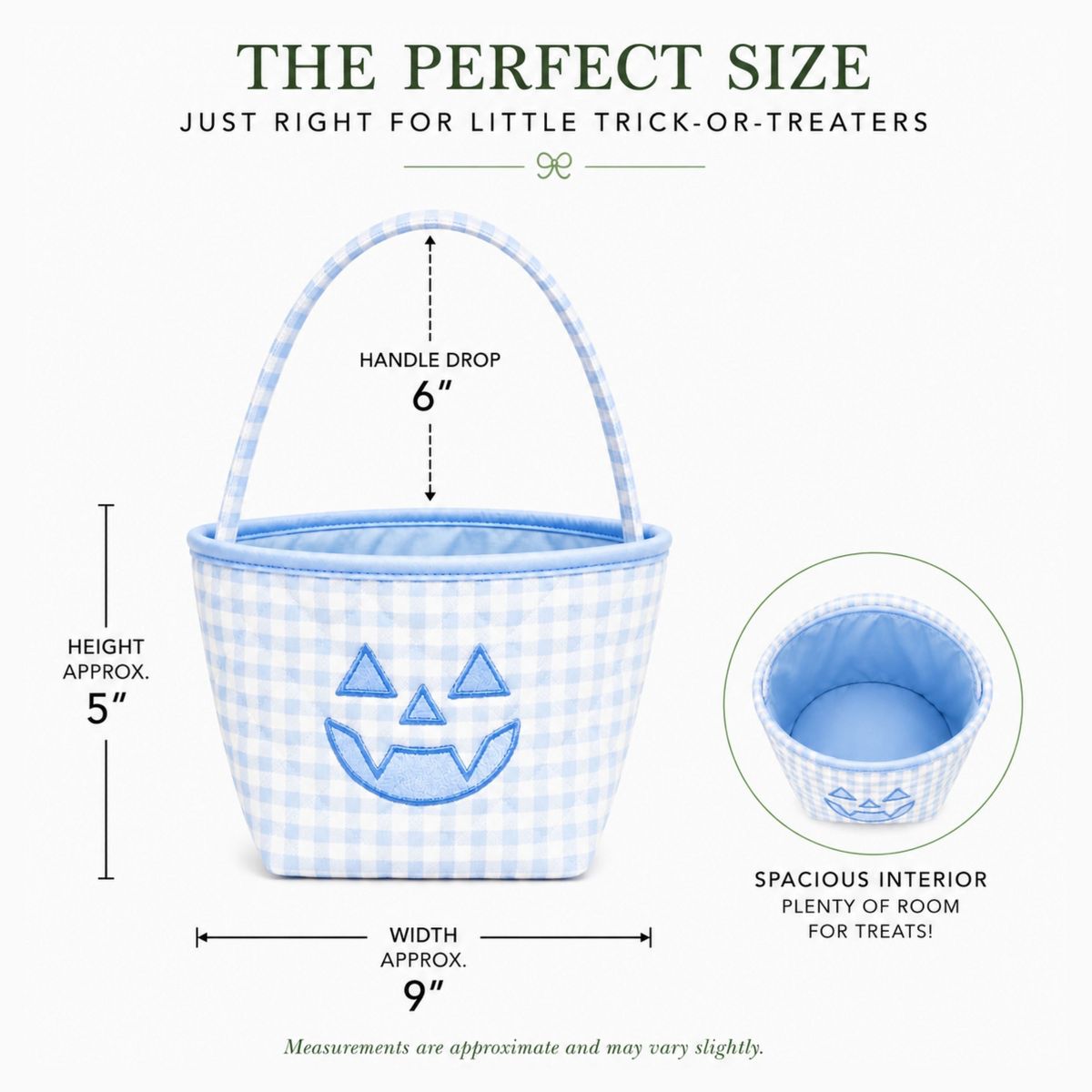 Bits & Bows Boys' Petite Pumpkin Halloween Tote, Blue - thumbnail 3