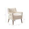 NicBex Polyester Accent Chair,Upholstered Living Room Chairs with Button Tufted Back and Open Arms,Cozy Armchair,Accent Chairs for Living Room,Cream - image 3 of 4