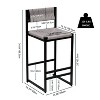 HDZNVF Paper Rope Woven Bar Stools Set of 2 - 4 of 4