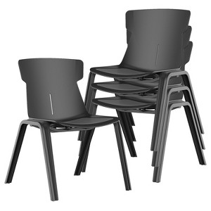 24/7 Shop At Home Ambre Stackable Guest Chairs: Set of 4, Unupholstered, Plastic Legs, Fixed Height - 1 of 3