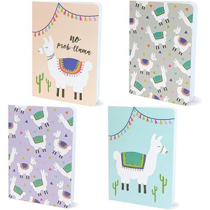 Paper Junkie 12-Pack Mini Llama Lined Travel Journal Notebooks Party Favors (3.5 x 5 in, 32 Page, 4 Color) - 1 of 4