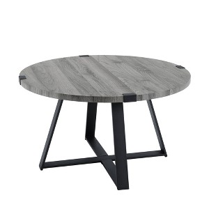 Modern Round Coffee Table Slate Gray - Saracina Home, Grey Gray