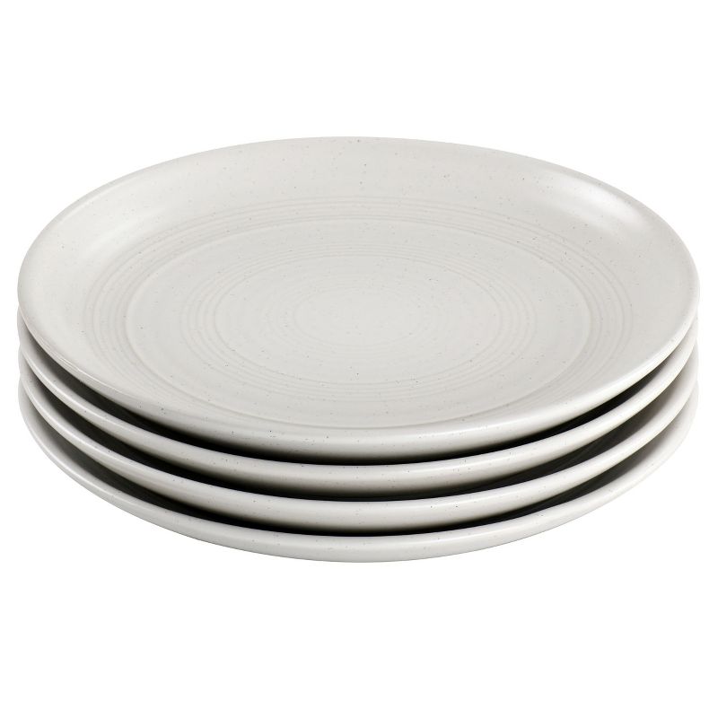 Gibson Bee and Willow Home 7 Inch 4 Piece Round Stoneware Appetizer Plate Set in Matte White, 5 of 7