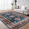Machine Washable Rug with Non-Slip Backing Stain-Resistant Oriental Medallion Accent Rugs for Living Room Dining Room Bedroom Office Playroom - 3 of 4