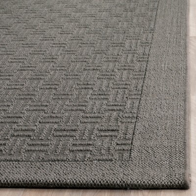Gray Geometric Sisal Rectangular Area Rug 3' x 5'