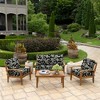 ARDEN Outdoor Loveseat Cushion Set, 48 x 24, Rain-Proof, Fade Resistant, Cushion Set for Couch, Bench, and Swing Ashland Black Jacobean - 3 of 4