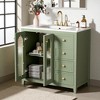 36" Bathroom Vanity with Ceramic Sink, 2 Doors, 3 Drawers, Adjustable Shelf, Gold Handles, Freestanding Vanity - 2 of 4