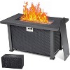 44 Inch Propane Fire Pit Table, 50000BTU Rectangle Fire Table with Cover & Rain Cover, Sturdy Steel and Iron Fence Surface, CSA Safety Certified - 3 of 4