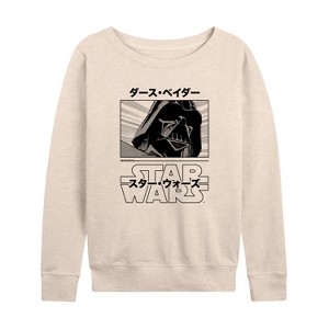 Women's - Star Wars - Darth Vader Lightweight French Terry Wide Neck Long Sleeve Shirt - 1 of 4