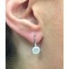 Pompeii3 SI/G 1/3ct Pave Diamond Vintage Halo Earrings 14K White Gold 1/2" Tall - 2 of 3