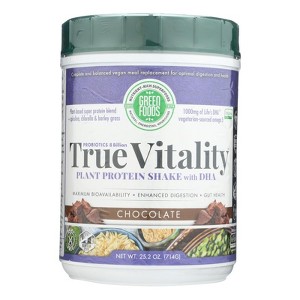 Green Foods True Vitality Plant Protein Shake with DHA Chocolate 25.2 oz - 1 of 3