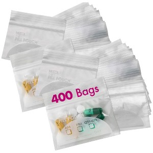 MEDca Pill Pouch Bags - Pack of 400 - 3" x 2.75" - BPA-Free, Disposable Zipper Pills Baggies, Daily AM PM Travel Medicine Organizer Storage Pouches - 1 of 4