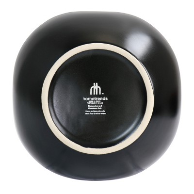 Modern Black and Gray Ceramic Square Bowl Set, 6-Inch, Matte Finish