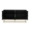 Sideboard Buffet Cabinet, Four-Door Storage Cabinet, Solid Wood Storage Cabinet with Adjustable Shelves, Metal Handles and Legs for Living Room Black - 3 of 4
