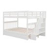 TiramisuBest Stairway Full-Over-Full Bunk Bed with Twin Trundle, Storage & Guard Rails, White, Space-Saving Bedroom & Dorm Bed - 3 of 4