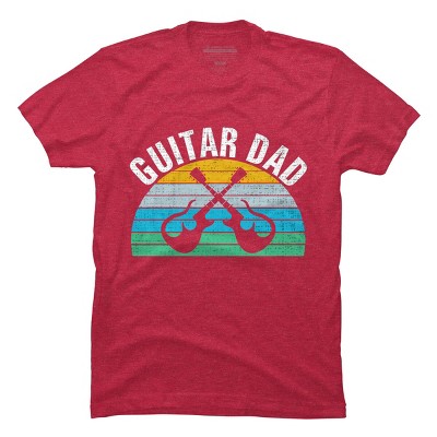 Men's Design By Humans Retro Dueling Electric Guitar Dad By DragonTee T-Shirt