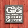 Slickblue Rustic Gigi Wood Sign – Solid Knotty Pine Wall Art for Grandma, 7x7 Inches, Multiple Colors - 2 of 3