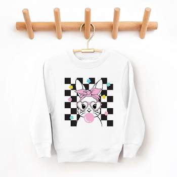 The Juniper Shop Checkered Groovy Bunny Youth Graphic Sweatshirt