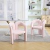 Sapphtopaz 2PCS Modern Accent Chair with Circular Backrest Upholstered Dining Chair with Elephant Feet Armchair for Living Room, Bedroom - 2 of 4