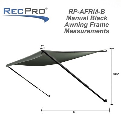 RecPro 21 Foot Charcoal Polyester RV Awning with Motor Retraction
