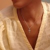 Cross Necklace 14K Plated Dainty Chain, Minimalist Faith Pendant Religious Prayer Jewelry Gift - 2 of 4