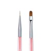 Unique Bargains Nail Art Liner Brushes Nails Gel Polish Painting Nail Art Design Brush Pen Nail Dotting Painting Drawing Pen 9mm Pink - 3 of 4