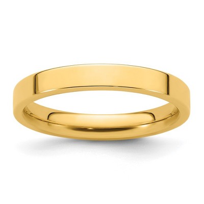 Black Bow Jewelry 3mm 14K White or Yellow Gold Flat Comfort Fit Band