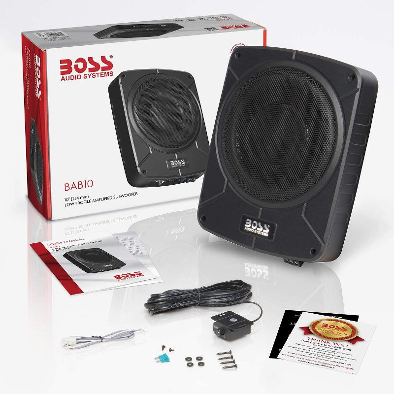 BOSS Audio Systems BAB10 10 Inch 1200 Watt Max Enclosed Amplified Car Subwoofer Box with Remote Switch, Black, 3 of 4