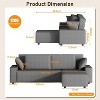 96" Sectional Cloud Couch, L Shaped Stripe Corduroy Deep Seat Sofa - 3 of 4
